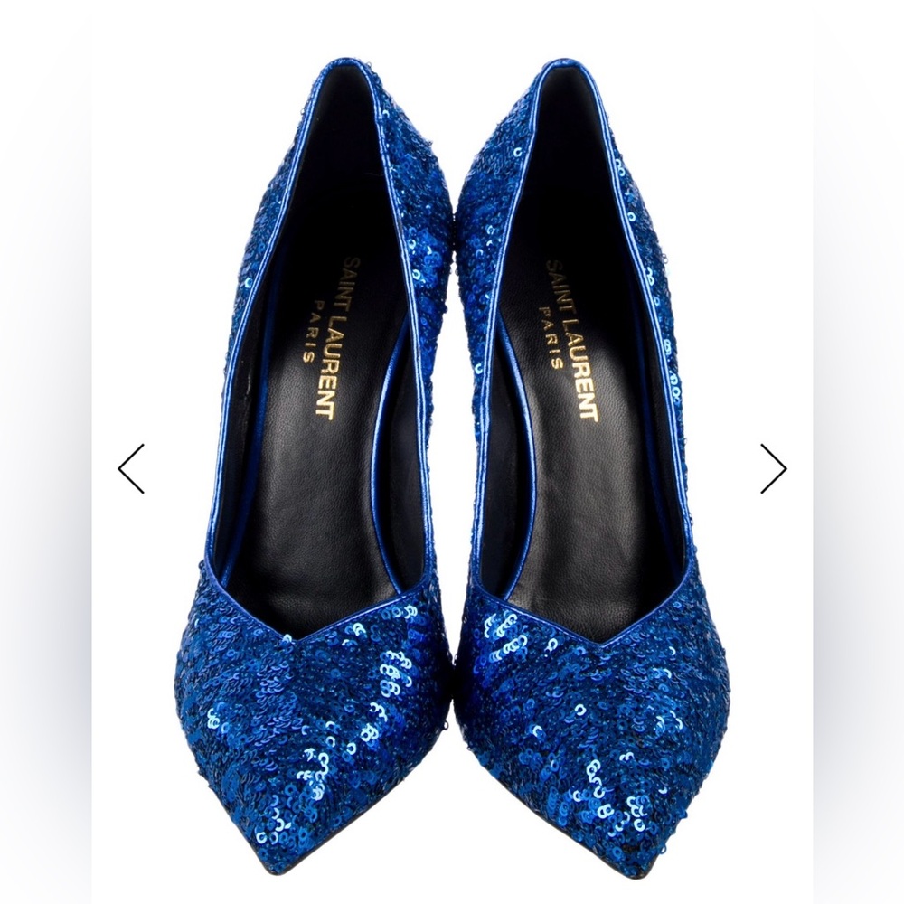 Saint Laurent Sequin Leather Trim Embellishment Pumps 💙